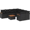 Image de vidaXL - 9-delige - Loungeset - met - kussens - poly - rattan - zwart