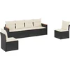 Image de vidaXL - 6-delige - Loungeset - met - kussens - poly - rattan - zwart