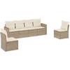 Image de vidaXL - 6-delige - Loungeset - met - kussens - poly - rattan - beige