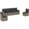 Image de vidaXL - 6-delige - Loungeset - met - kussens - poly - rattan - grijs