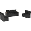 Image de vidaXL - 7-delige - Loungeset - met - kussens - poly - rattan - zwart