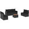 Image de vidaXL - 8-delige - Loungeset - met - kussens - poly - rattan - zwart