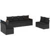 Image de vidaXL - 8-delige - Loungeset - met - kussens - poly - rattan - zwart