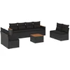Image de vidaXL - 9-delige - Loungeset - met - kussens - poly - rattan - zwart