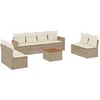 Image de vidaXL - 9-delige - Loungeset - met - kussens - poly - rattan - beige