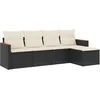Image de vidaXL - 5-delige - Loungeset - met - kussens - poly - rattan - zwart
