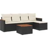 Image de vidaXL - 6-delige - Loungeset - met - kussens - poly - rattan - zwart