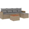 Image de vidaXL - 6-delige - Loungeset - met - kussens - poly - rattan - gemengd - beige