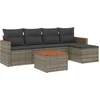 Image de vidaXL - 6-delige - Loungeset - met - kussens - poly - rattan - grijs