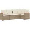 Image de vidaXL - 5-delige - Loungeset - met - kussens - poly - rattan - beige