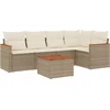 Image de vidaXL - 6-delige - Loungeset - met - kussens - poly - rattan - beige
