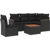 Image de vidaXL - 6-delige - Loungeset - met - kussens - poly - rattan - zwart