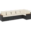 Image de vidaXL - 6-delige - Loungeset - met - kussens - poly - rattan - zwart