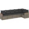 Image de vidaXL - 6-delige - Loungeset - met - kussens - poly - rattan - grijs