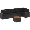 Image de vidaXL - 7-delige - Loungeset - met - kussens - poly - rattan - zwart