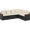 Image de vidaXL - 6-delige - Loungeset - met - kussens - poly - rattan - zwart