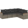 Image de vidaXL - 6-delige - Loungeset - met - kussens - poly - rattan - grijs