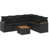 Image de vidaXL - 7-delige - Loungeset - met - kussens - poly - rattan - zwart