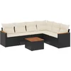 Image de vidaXL - 7-delige - Loungeset - met - kussens - poly - rattan - zwart