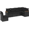 Image de vidaXL - 6-delige - Loungeset - met - kussens - poly - rattan - zwart