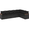 Image de vidaXL - 7-delige - Loungeset - met - kussens - poly - rattan - zwart