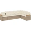 Image de vidaXL - 7-delige - Loungeset - met - kussens - poly - rattan - beige
