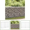Image de vidaXL Gabion Muurtjes - Schanskorfmuur - Schanskorfmuur met deksels 150x60x100 cm gegalvaniseerd staal - Buitendecoratie - Tuinhekwerk - Sierhagen