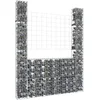 Image de vidaXL Gabion Schanskorf met palen - 140 x 20 x 200 cm - IJzer - 3.5 mm draaddiameter - Schuttingdeel