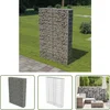 Image de vidaXL Gabion Muurtjes - Schanskorfmuur - Schanskorfmuur met deksels 100x20x150 cm gegalvaniseerd staal - Tuinafscheiding - Buitendecoratie - Sierhekwerk