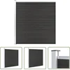 Image de vidaXL Houten Schutting - Tuinhek - Schutting 175x186 cm HKC grijs - Kunststof Schutting - WPC Schutting - Privacy Scherm