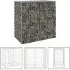 Image de vidaXL Gabion Muurtjes - Schanskorfmuur - Schanskorfmuur met deksels 100x60x100 cm gegalvaniseerd staal - Buitendecoratie - Tuinhek - Terrasoverkapping
