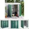 Image de vidaXL Tuinschuren - Tuinhuis - Tuinschuur 161x89x161 cm gegalvaniseerd staal groen - Buitenschuur - Opslagruimte - Tuingereedschap