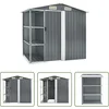 Image de vidaXL Tuinschuren - Tuinhuis - Tuinschuur met rek 205x130x183 cm ijzer grijs - Buitenschuur - Bergruimte - Opslagruimte