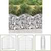 Image de vidaXL Tuindecoratie - Schanskorf - Schanskorf gewelfd 100x30x80/100 cm gegalvaniseerd ijzer - Buitenschutting - Galvaniseerd Ijzer - Sierhekwerk