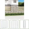 Image de vidaXL Tuindecoratie - Schanskorf - Schanskorf gewelfd 150x50x160/180 cm gegalvaniseerd ijzer - Buitenschutting - Privacy Scherm - Geluidsscherm