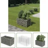 Image de vidaXL Tuin Decoratie - Gabion Plantenbak - Gabion plantenbak verhoogd 90x50x50 cm gegalvaniseerd staal - Siertuin - Metalen Plantenbak - Buitenschilderij