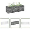 Image de vidaXL Plantenbak - Gabion Plantenbak - Gabion plantenbak verhoogd 90x30x30 cm gegalvaniseerd staal - Siertuin - Tuindecoratie - Buitendecoratie