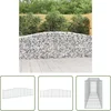 Image de vidaXL Tuinhek - Schanskorf - Schanskorf gewelfd 400x50x80/100 cm gegalvaniseerd ijzer - Gabionmuur - Buitenschutting - Siertuin