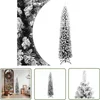 Image de vidaXL Kerstboom - Kunstkerstboom - Kunstkerstboom met sneeuw smal 180 cm PVC groen - Pvc Kerstboom - Slimme Kerstboom - Winterfeest