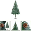 Image de vidaXL Kerstdecoratie - Kunstkerstboom - Kunstkerstboom met dennenappels 180 cm - Kerstboom Groen - Kerstboom 180cm - Pvc Kerstboom