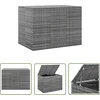 Image de vidaXL Tuinkast - Tuinopbergkast - Tuinbox 145x100x103 cm polyetheen rattan grijs - Opbergbox - Buitentoogkasten - Ratan Kast