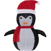 Image de LED kerstpinguin 68cm hoog met hoed en sjaal Tuinfiguur kerstdecoratie met 30 warm witte LED's