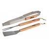 Image de BBQ Collection - barbecue gereedschap set - 3-delig - met houten handvatten - Tang - Vork - Spatel