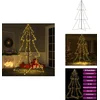 Image de vidaXL Kerstkegelboom - Kerstkegelbomen - Kerstverlichting - Kerstverlichtingen - Kegelkerstboom 240 LED's binnen en buiten 118x150 cm