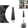 Image de vidaXL Kerstboom - Kerstbomen - Kunstkerstboom - Kunstboom - Kunstkerstboom met standaard smal 180 cm PVC groen