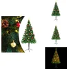 Image de vidaXL Kerstboom - Kerstbomen - Kunstboom - Kunstbomen - Kunstkerstboom met kerstballen en LED's 180 cm groen