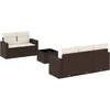 Image de vidaXL - 6-delige - Loungeset - met - kussens - poly - rattan - bruin