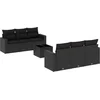Image de vidaXL - 7-delige - Loungeset - met - kussens - poly - rattan - zwart