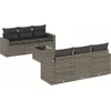 Image de vidaXL - 7-delige - Loungeset - met - kussens - poly - rattan - grijs