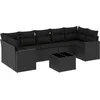 Image de vidaXL - 8-delige - Loungeset - met - kussens - poly - rattan - zwart